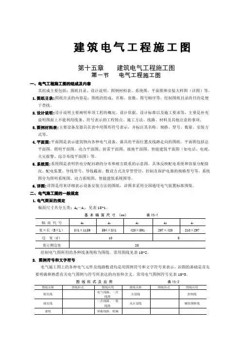 建筑电气施工图实例图解图例符号含义