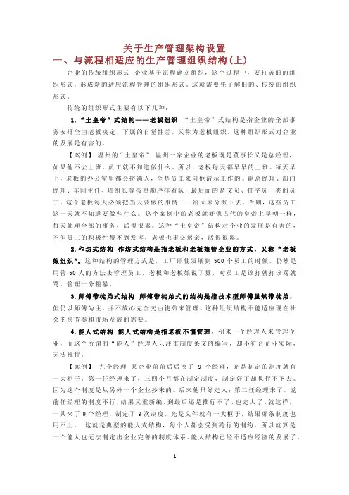 生产性组织架构（了解）