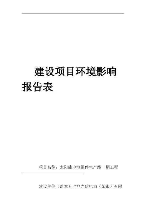 太阳能电池片组件加工项目环评报告表.doc