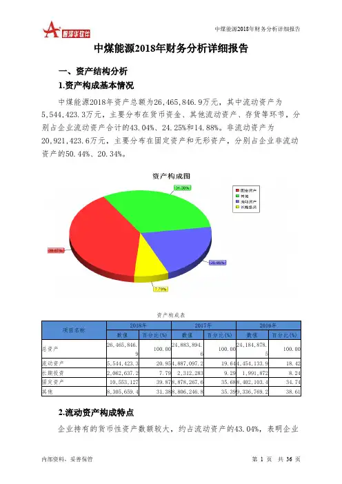 中煤能源2018年财务分析详细报告-智泽华