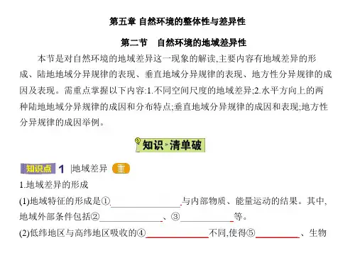 人教版高中地理选择性必修第1册 第五章自然环境的整体性与差异性 第二节 自然环境的地域差异性 (2)