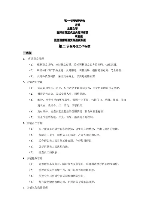 品牌服装店长管理手册(全)