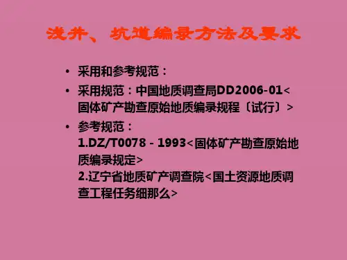 坑道编录方法及要求ppt课件