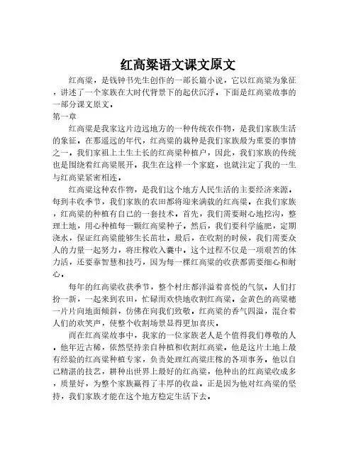 红高粱语文课文原文