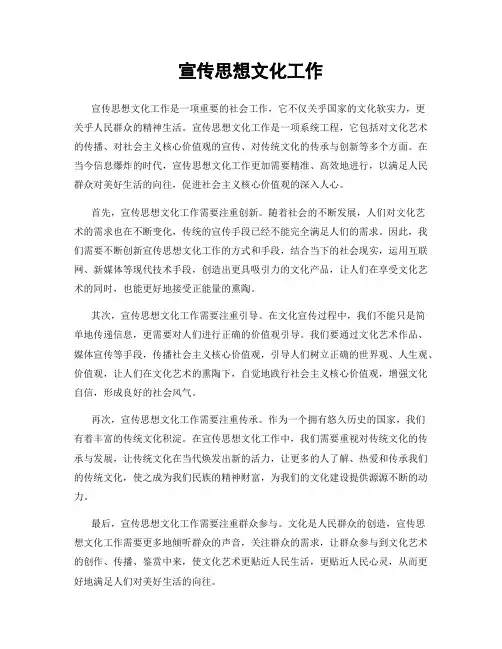 宣传思想文化工作
