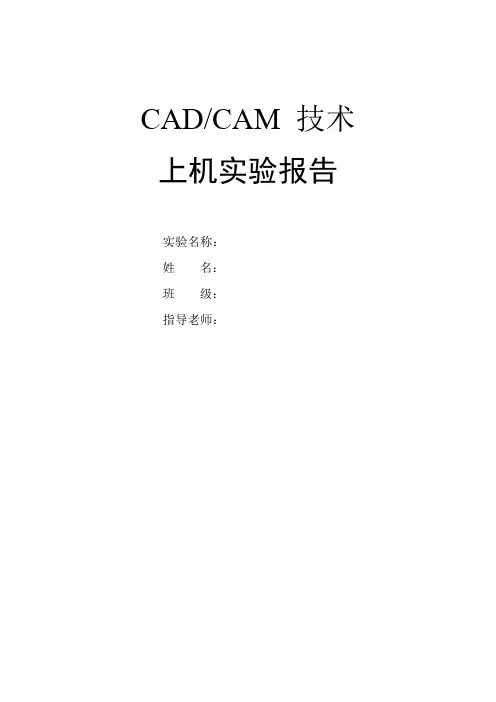 CADCAM技术上机实验指导书2