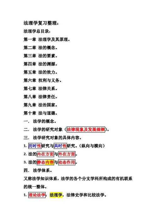 研究生一年级法理学经典笔记