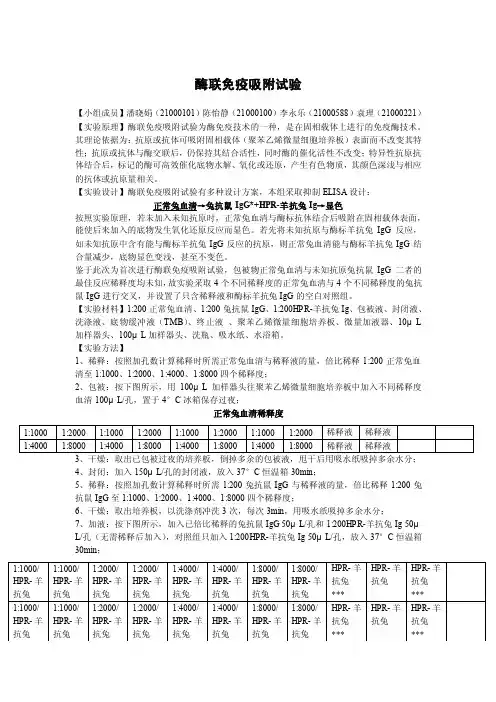 酶联免疫吸附实验报告