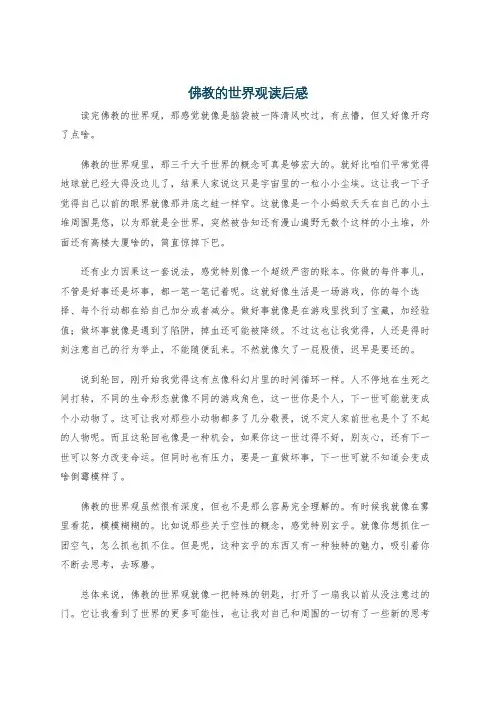 佛教的世界观读后感
