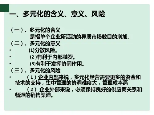 长虹的多元化战略PPT课件