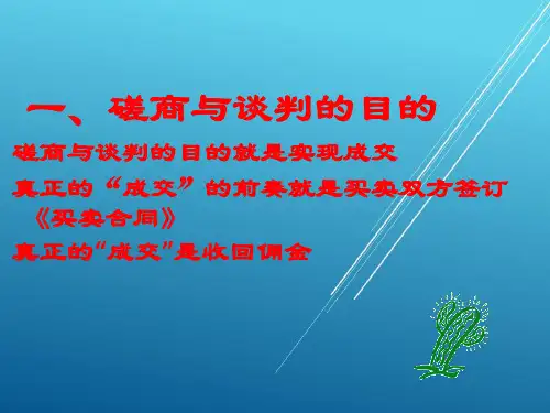 磋商与谈判技巧