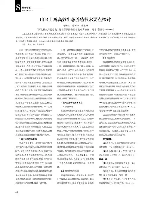 山区土鸡高效生态养殖技术要点探讨