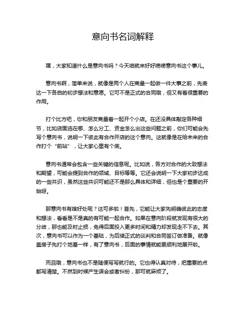 意向书名词解释