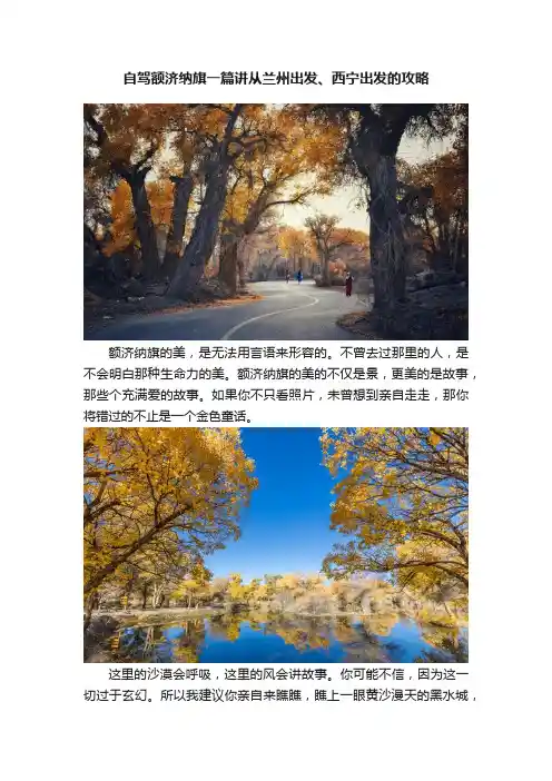 自驾额济纳旗一篇讲从兰州出发、西宁出发的攻略