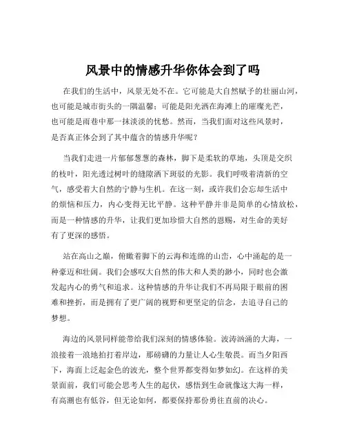 风景中的情感升华你体会到了吗