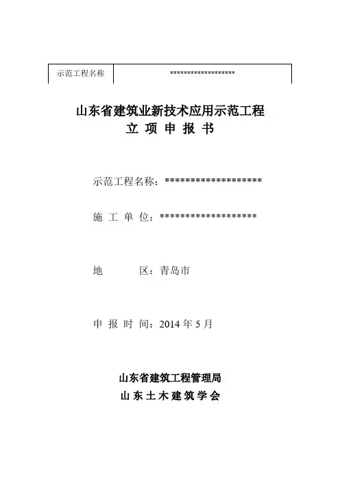 省级-新技术应用示范工程申报书