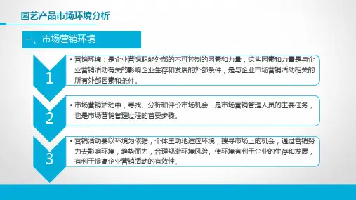 园艺产品市场分析—园艺产品市场环境分析