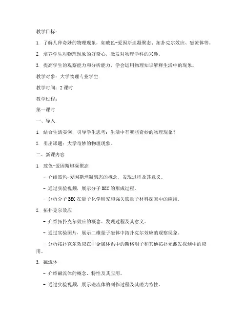 大学奇妙的物理现象教案