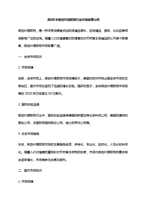 2023年银杏叶提取物行业市场前景分析