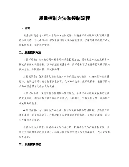 质量控制方法和控制流程