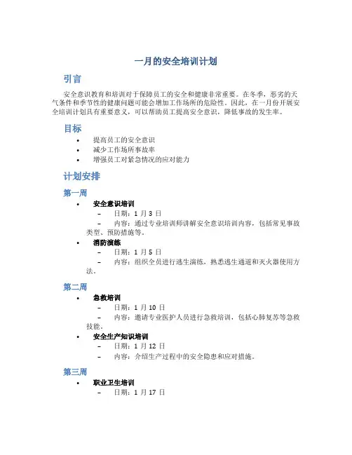 一月的安全培训计划