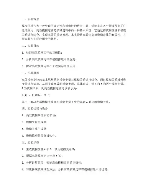 高效模糊定律实验报告