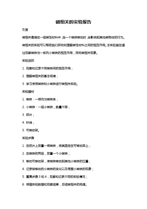 磁相关的实验报告