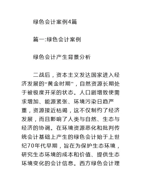 绿色会计案例4篇