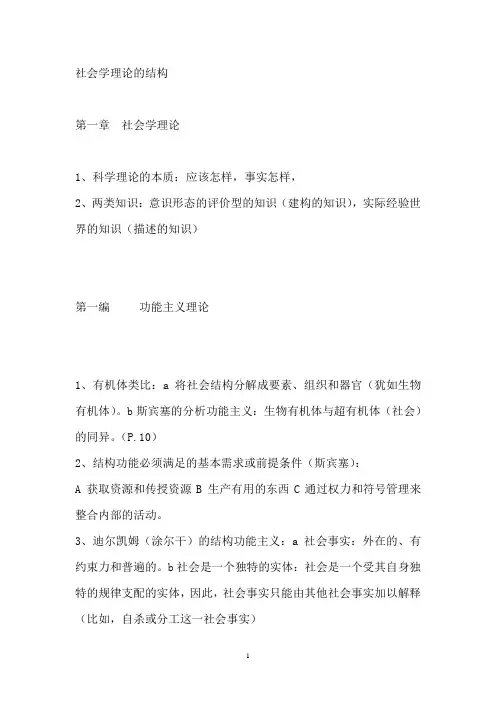社会学理论的结构[讲授提纲]