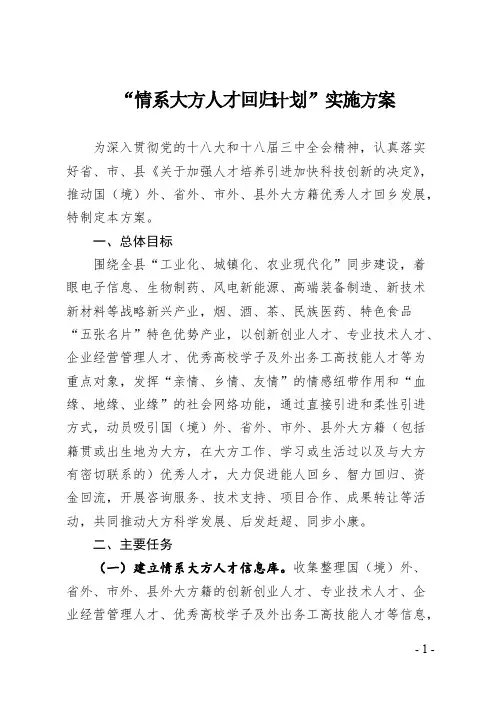 人才实施方案 2