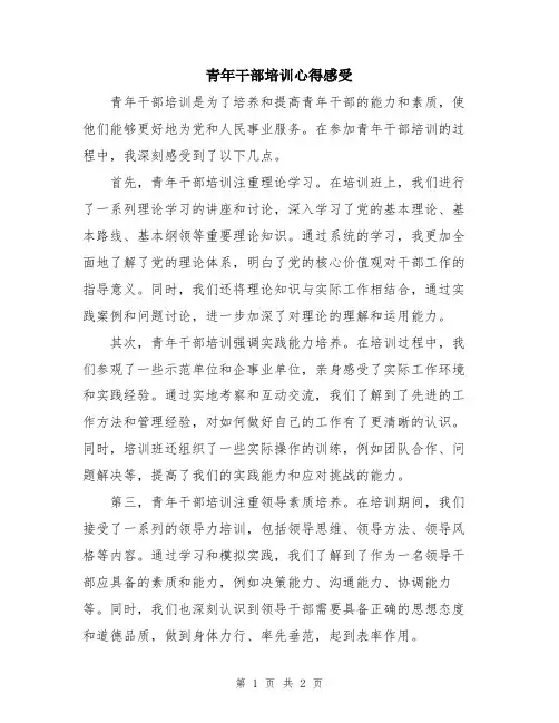 青年干部培训心得感受