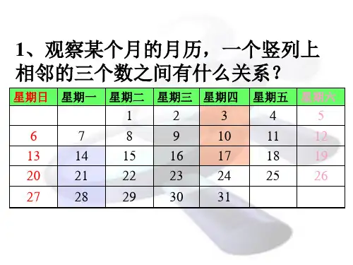 课件353日历中的方程.ppt