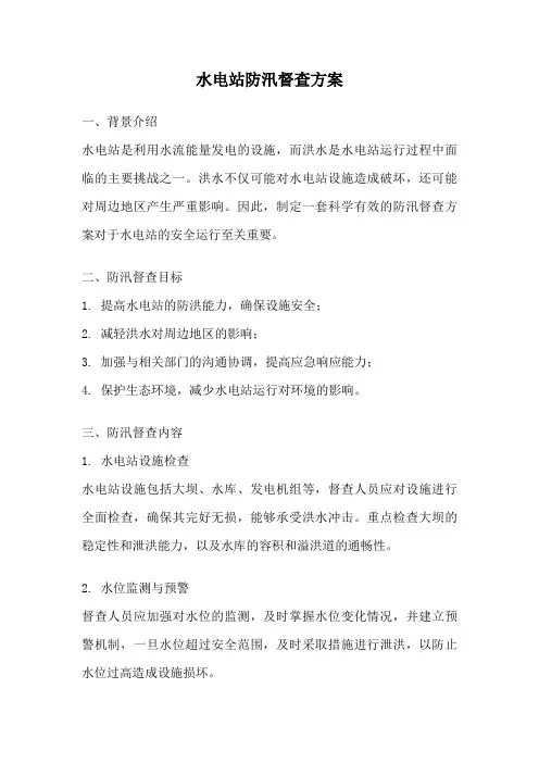 水电站防汛督查方案