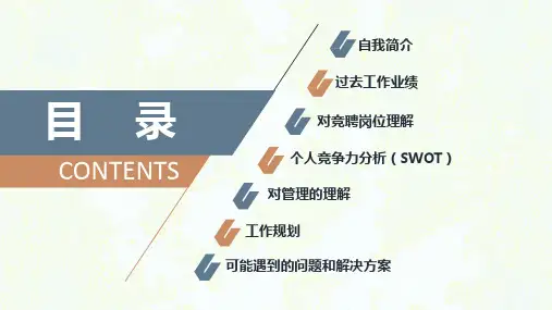简约大气销售经理主管竞聘岗位竞聘述职报告图文PPT课件