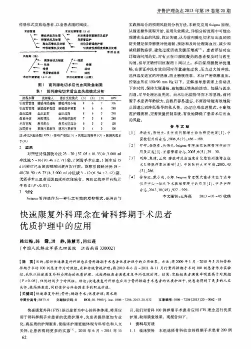 快速康复外科理念在骨科择期手术患者优质护理中的应用