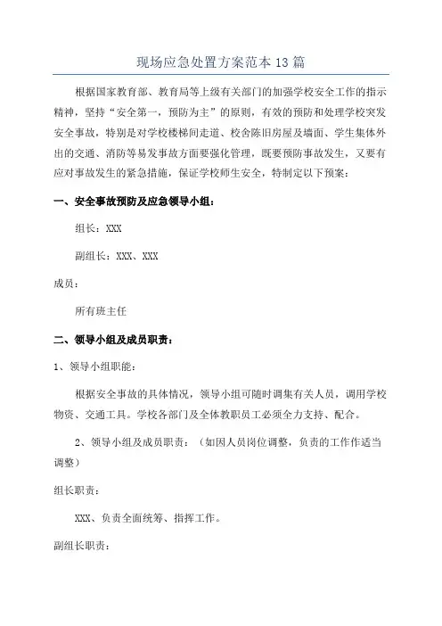现场应急处置方案范本13篇