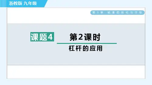 浙教版九年级全一册科学习题课件第3章3.4.2杠杆的应用