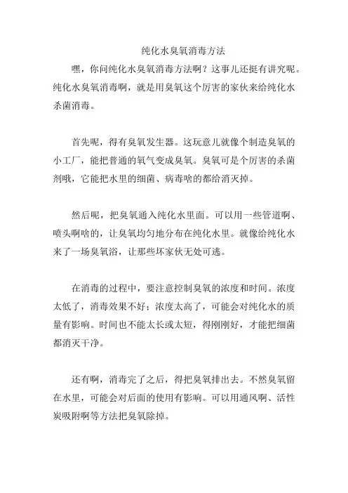 纯化水臭氧消毒方法
