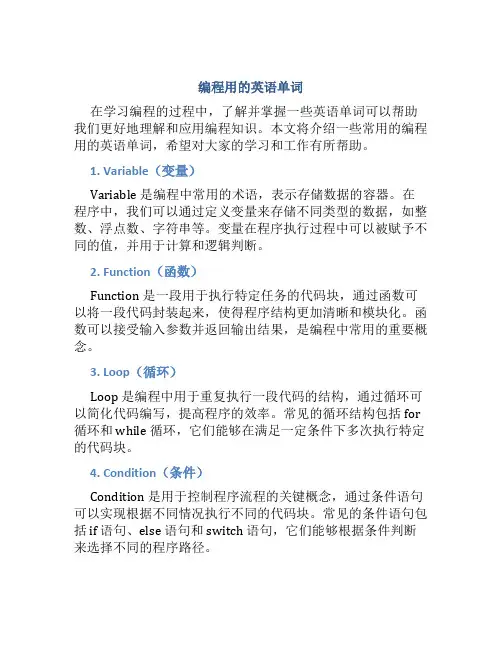 编程用的英语单词