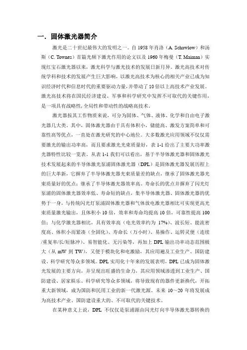 固体激光器材料