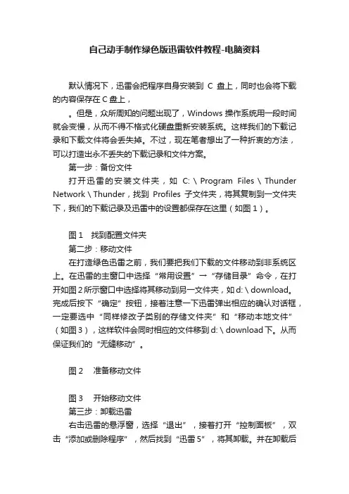 自己动手制作绿色版迅雷软件教程-电脑资料