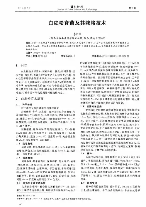 白皮松育苗及其栽培技术