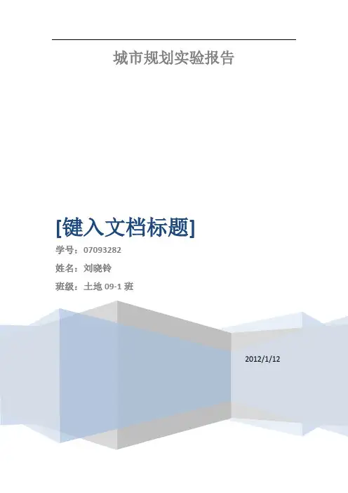 城市规划实验报告