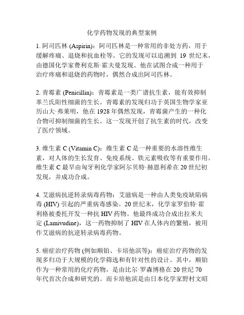 化学药物发现的典型案例