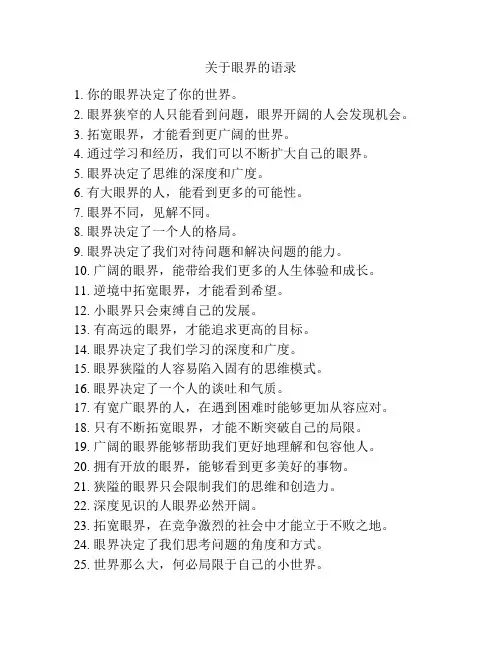 眼界经典语录