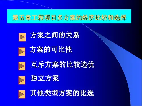 工程经济学第5章工程项目多方案的经济比较和选择