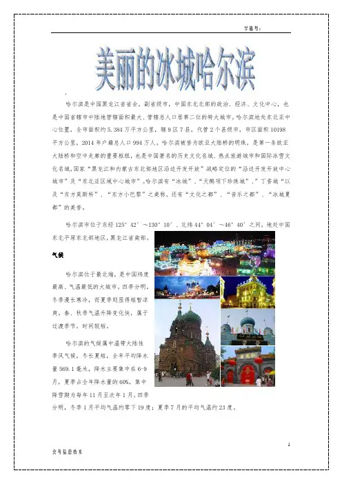 美丽的冰城哈尔滨