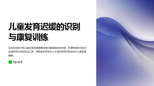 儿童发育迟缓的识别与康复训练