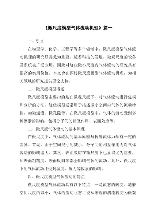 《微尺度模型气体流动机理》
