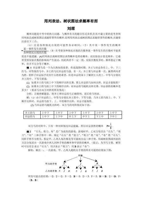 (完整word版)用列表法、树状图法求概率